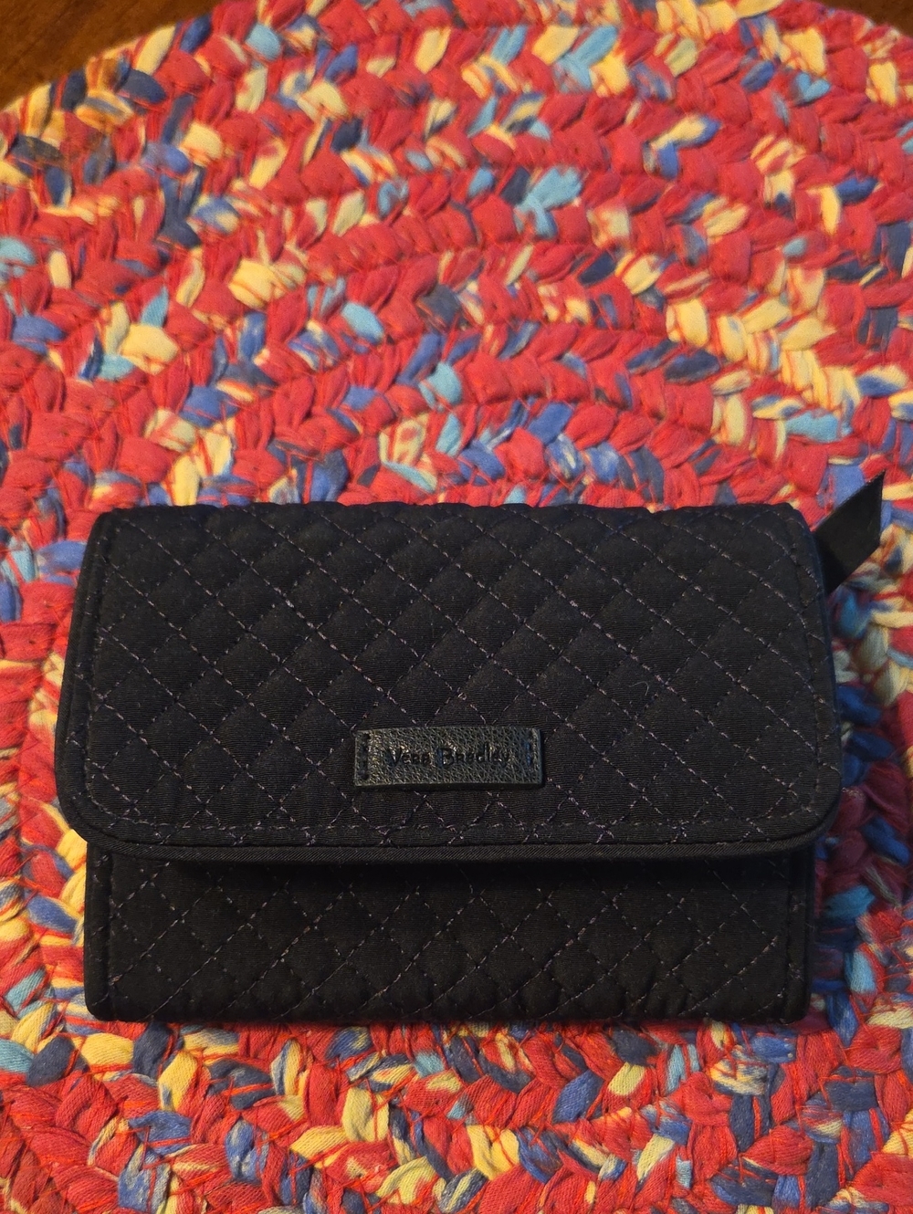 Vera Bradley Quilted Black Trifold Wallet